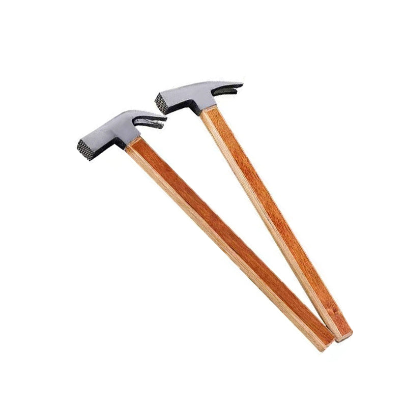 Nail-absorbing anti-slip carpenters claw hammer, long-handled round-headed hammer with rough surface