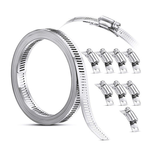 Stainless steel homemade American-style throat clamp, band-type quick-installation clamp for tightening