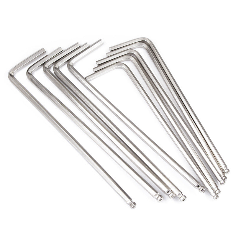 Nickel-plated L-shaped hex wrench, metric screwdriver, manual hex key