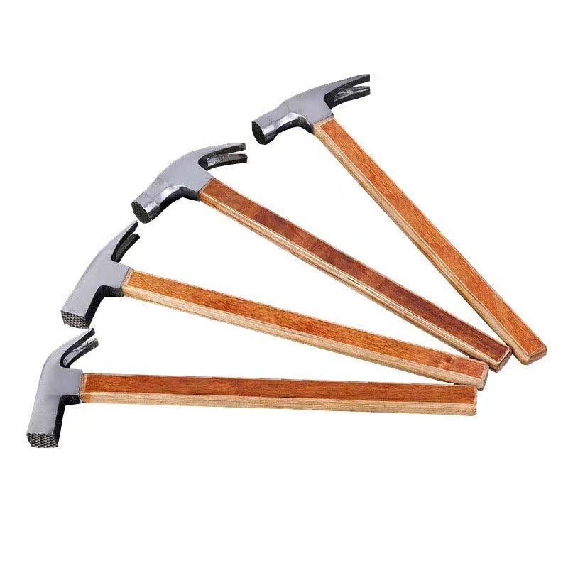 Nail-absorbing anti-slip carpenters claw hammer, long-handled round-headed hammer with rough surface
