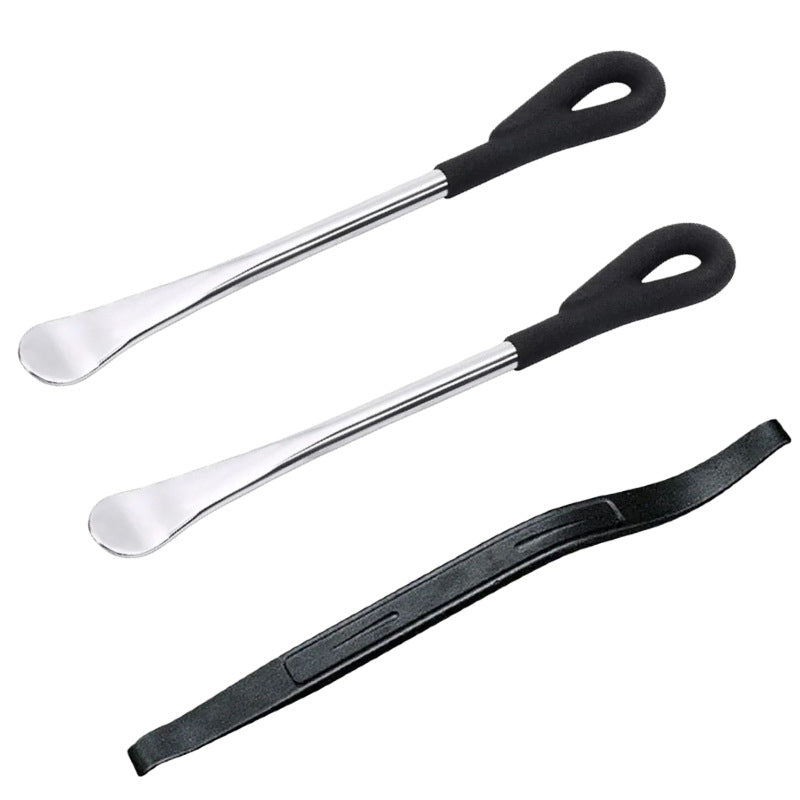 Motorcycle repair tire removal tool with plastic handle and lever