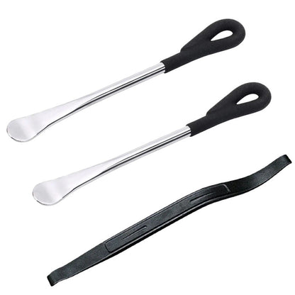 Motorcycle repair tire removal tool with plastic handle and lever