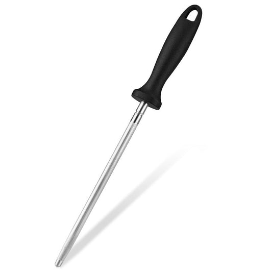High-carbon steel hand-held sharpening tool with a tail ring handle for sharpening stones