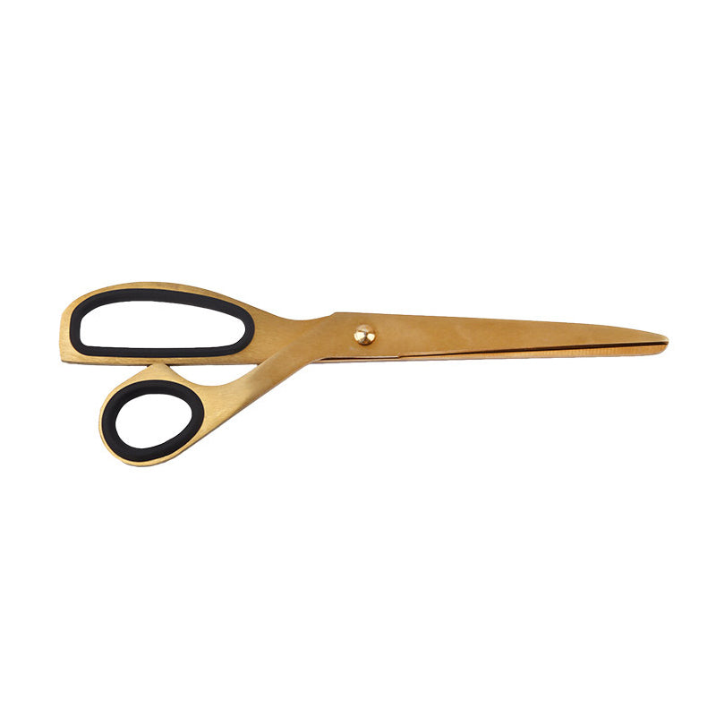 Asymmetrical scissors, stainless steel design, golden scissors
