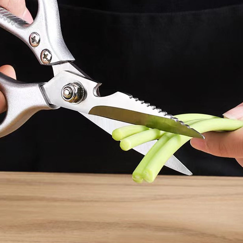 Stainless steel scissors, multi-functional food cutting scissors with aluminum handle
