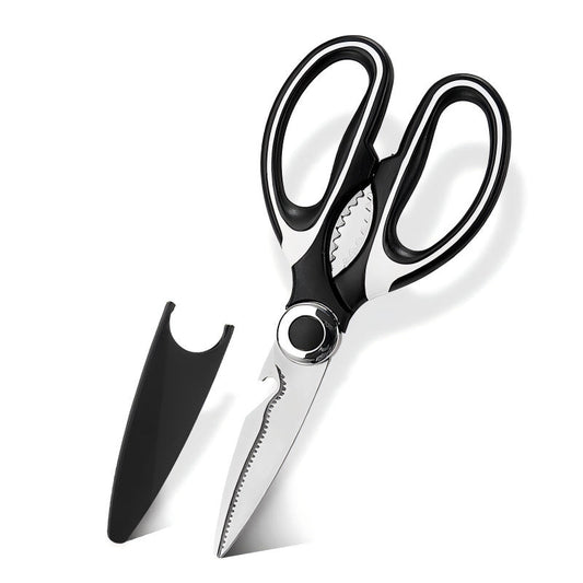 Stainless steel kitchen scissors, multipurpose food and barbecue scissors, especially designed for cutting chicken bones