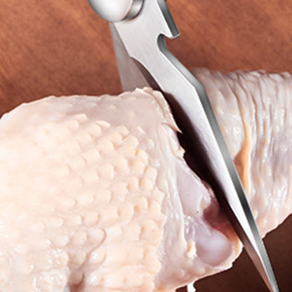 Stainless steel kitchen scissors, multipurpose food and barbecue scissors, especially designed for cutting chicken bones