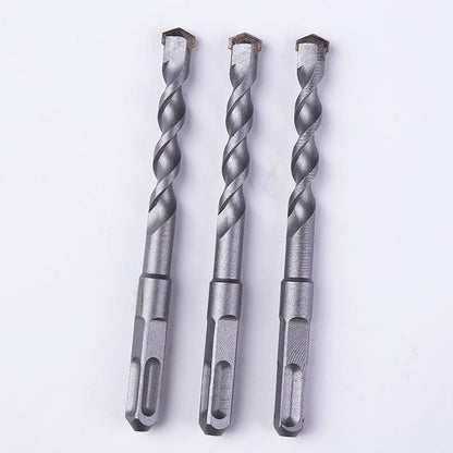 Square shank four-flute alloy hammer drill bit for concrete through-wall drilling, impact drill bit for wall drilling, hammer drill bit.