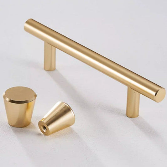 Modern minimalist Nordic style, bronze-colored wardrobe door aluminum handles, gold extended solid round tube cabinet furniture handles.