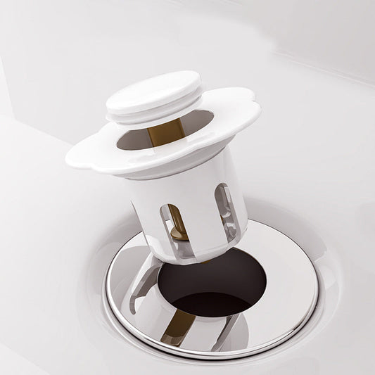 Universal washbasin drain plug, ceramic washbasin drainer, odor-proof pop-up core, push-button type washbasin accessories