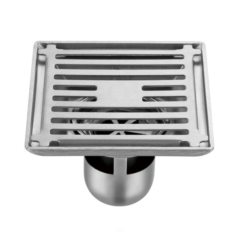 4-inch thickened stainless steel floor drain, large capacity DN110 deep water seal floor drain, hotel bathroom project floor drain