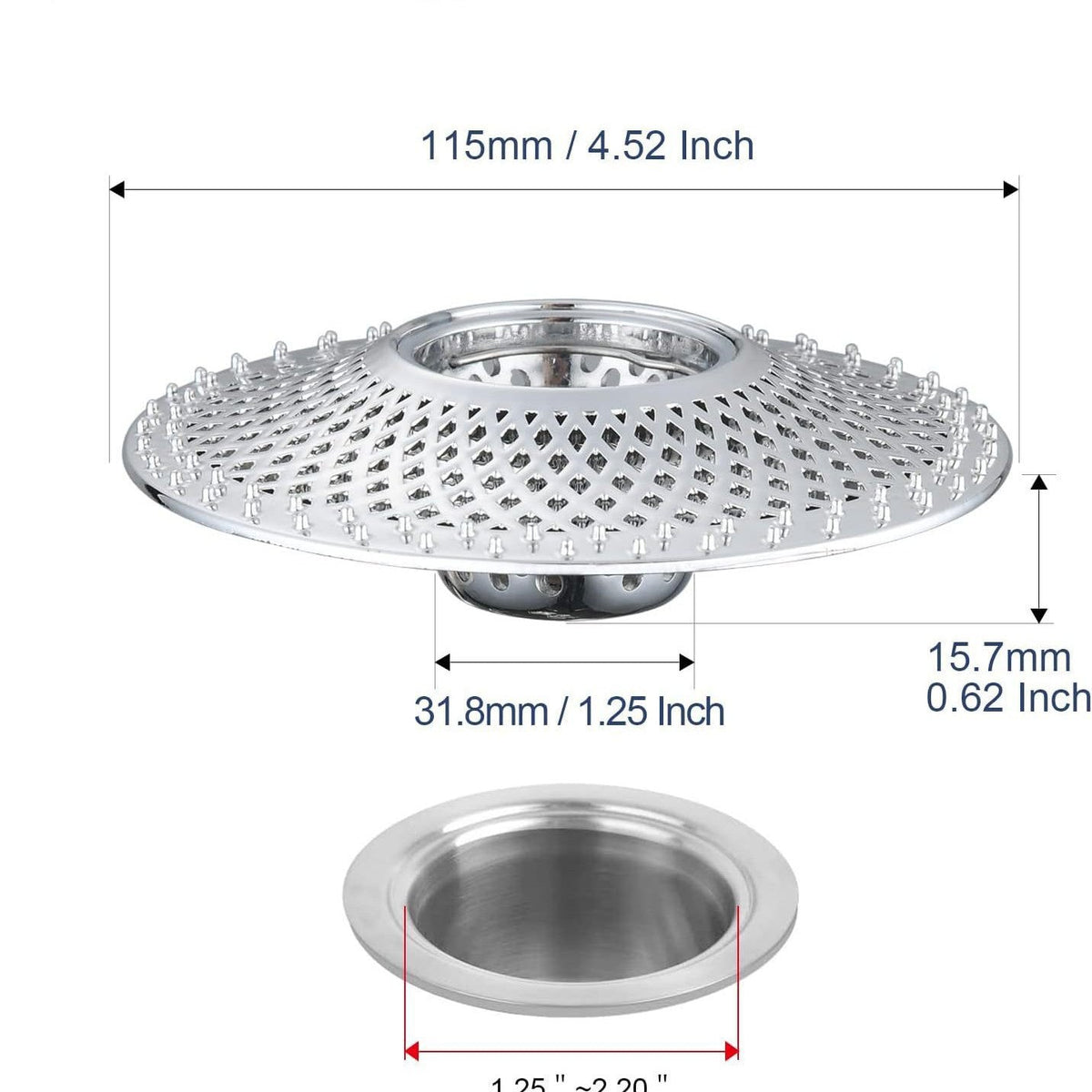Bathtub hair filter, hair collector, drain anti-clogging device