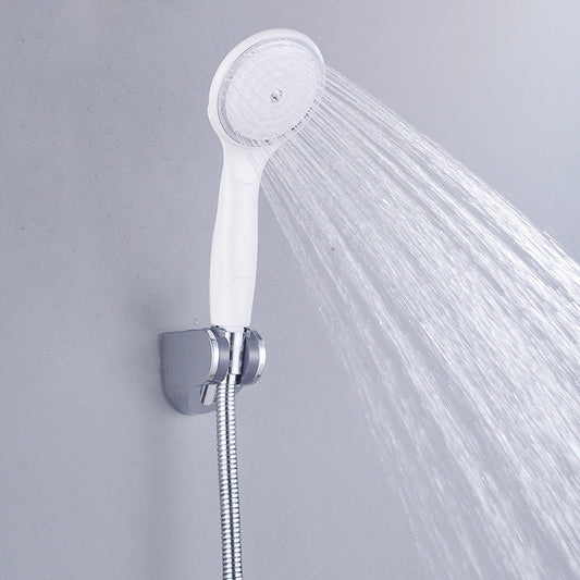 Single-function, drop-resistant handheld shower head/head with pressurization and water-saving features; hot and cold ABS shower head.