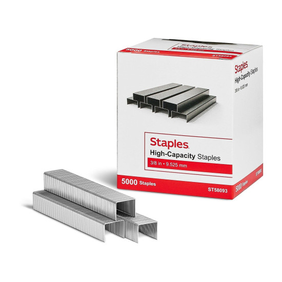 TRU RED High-Capacity Staples 3/8" Leg Length 5000 Staples/Box TR58093