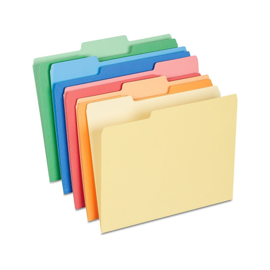tions Heavyweight Colored File Folders; Letter 3 Tab 50/Box 810351