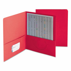 Smead Two-Pocket Folder Textured Paper Red 25/Box 87859