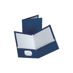 Staples 2-Pocket Laminated Folders Dark Blue 30/Carton ST13372-CCVS