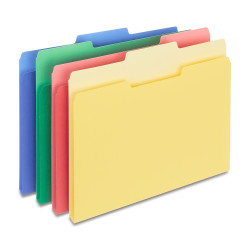 Staples File Folder 1/3 Cut Letter Size Assorted Colors 72/Carton ST285130-CCVS