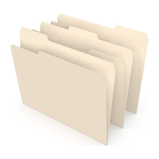 tions Manila File Folders Letter 3 Tab Assorted Position 500/Box