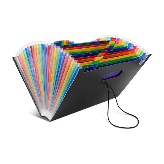 tions Plastic Accordion File 25-Pocket Letter Size Multicolor