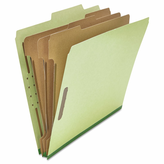 UNIVERSAL Pressboard Classification Folder Letter Eight-Section Green 10/Box