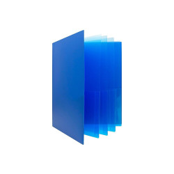 JAM Paper Heavy Duty Plastic Multi-Pocket Folder 10 Pocket Organizer Blue