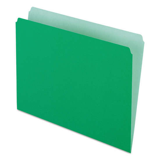 Pendaflex Colored File Folders Straight Cut Top Tab Letter Green/Light Green