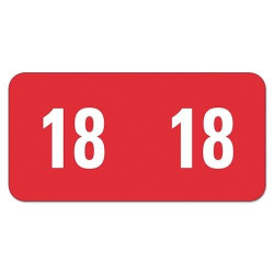 Smead 67918 Year 2018 End Tab Folder Labels Red 1/2 " 4 Packs of 250