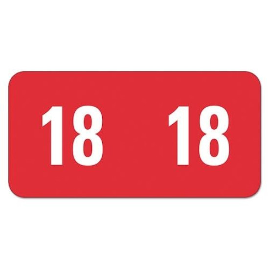 Smead 67918 Year 2018 End Tab Folder Labels Red 1/2 " 4 Packs of 250