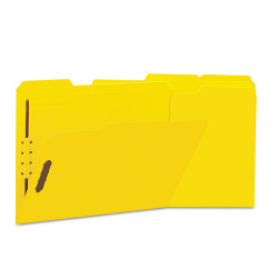 UNIVERSAL Deluxe Reinforced Top Tab Folders 2 Fasteners 1/3 Tab Letter Yellow