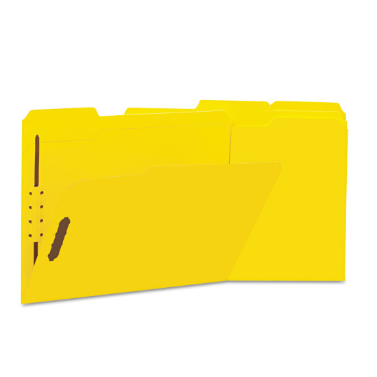UNIVERSAL Deluxe Reinforced Top Tab Folders 2 Fasteners 1/3 Tab Letter Yellow