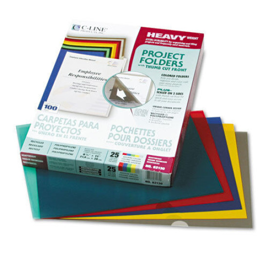 Cline Products Cli-62130 C-line Recycled Colored Project Folder -
