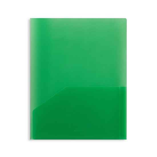 Staples Report Cover with 2 Pockets Plastic Green 26383 Each (26383)