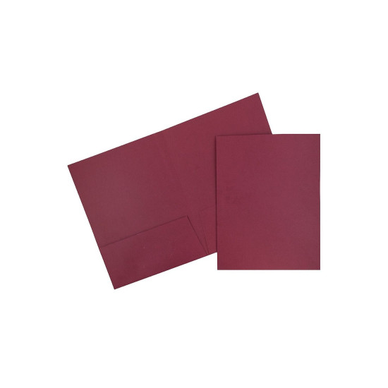 JAM Paper Two-Pocket Textured Linen Business Folders Burgundy 35113D