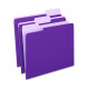tions Colored Top-Tab File Folders 3 Tab Purple Letter Size