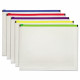 Globe-Weis Poly Zip Envelope Letter Open Side Assorted 5/Pack 85292