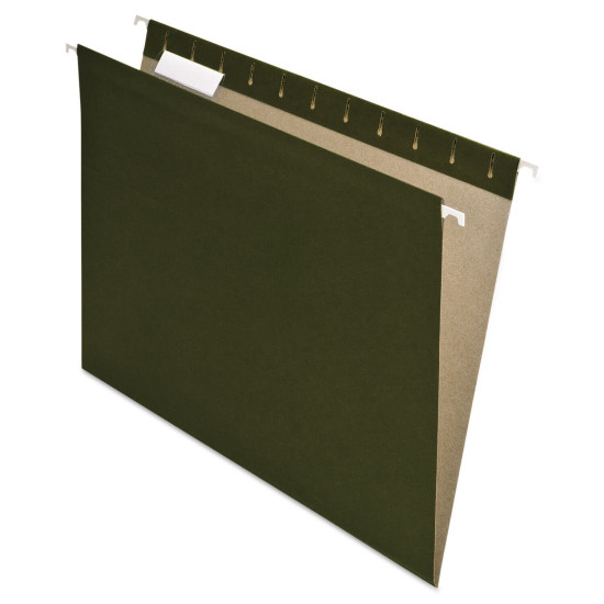 Pendaflex Earthwise Recycled Colored Hanging File Folders 1/5 Tab Letter Green