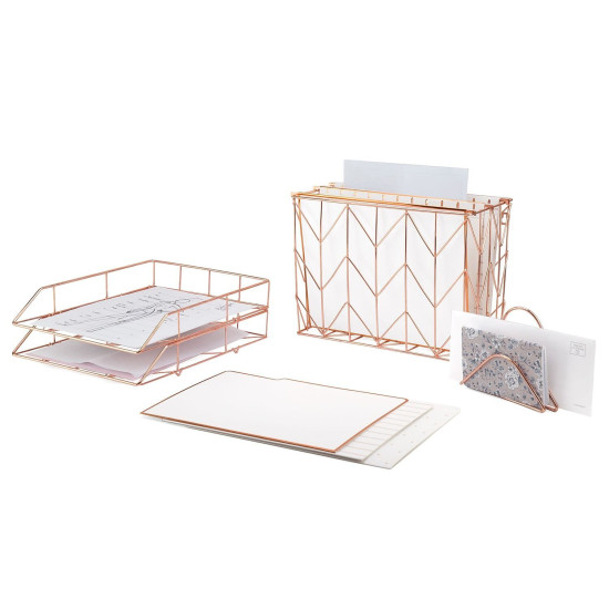 U Brands Desktop Filing Set Rose Gold 10count