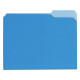 UNIVERSAL Recycled Interior File Folders 1/3 Cut Top Tab Letter Blue 100/Box