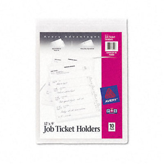Avery Dennison Ave-75009 Job Ticket Holder9" X 12" - 10 / Pack Clear