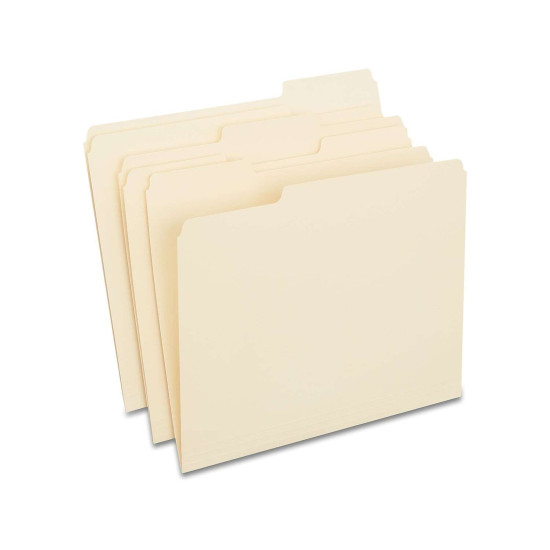 HITOUCH BUSINESS SERVICES File Folder 1/3 Cut Letter Size Manila 250/Box