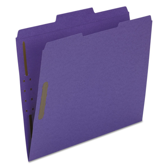 Smead Top Tab Colored 2-Fastener Folders  1/3-Cut Tabs  Letter Size  Purple