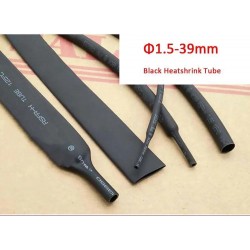 1.5-39mm Black Heatshrink Tube Heat Shrink Tubing Sleeving Waterproof 3:1 Ratio