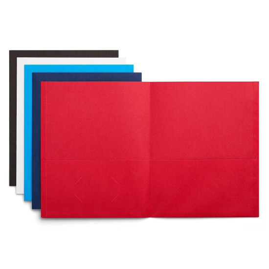 Staples 10% Recycled Smooth 2-Pocket Paper Presentation Folder Assorted Colors