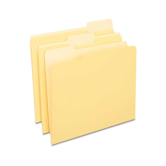 tions Colored Top-Tab File Folders 3 Tab Yellow Letter Size