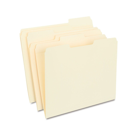 tions Manila File Folders with Reinforced Tabs 3 Tab Letter