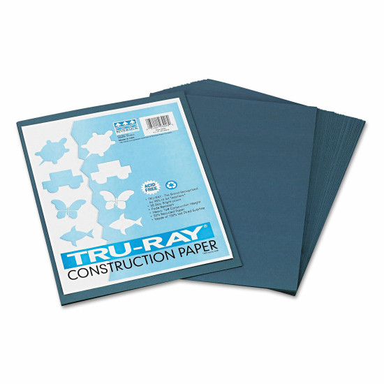 Pacon Tru-Ray Construction Paper 76 lbs. 9 x 12 Slate 50 Sheets/Pack 103028