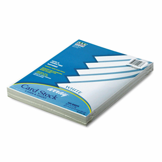 Pacon Array 65 lb. Cardstock Paper 8.5" x 11" White 100 Sheets/Pack (101188)