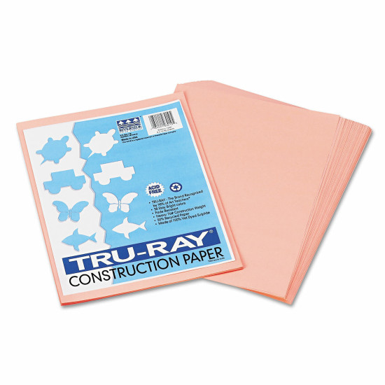 Pacon Tru-Ray Construction Paper 76 lbs. 9 x 12 Salmon 50 Sheets/Pack 103010