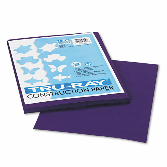 Pacon Tru-Ray 9" x 12" Construction Paper Purple 50 Sheets (P103019)